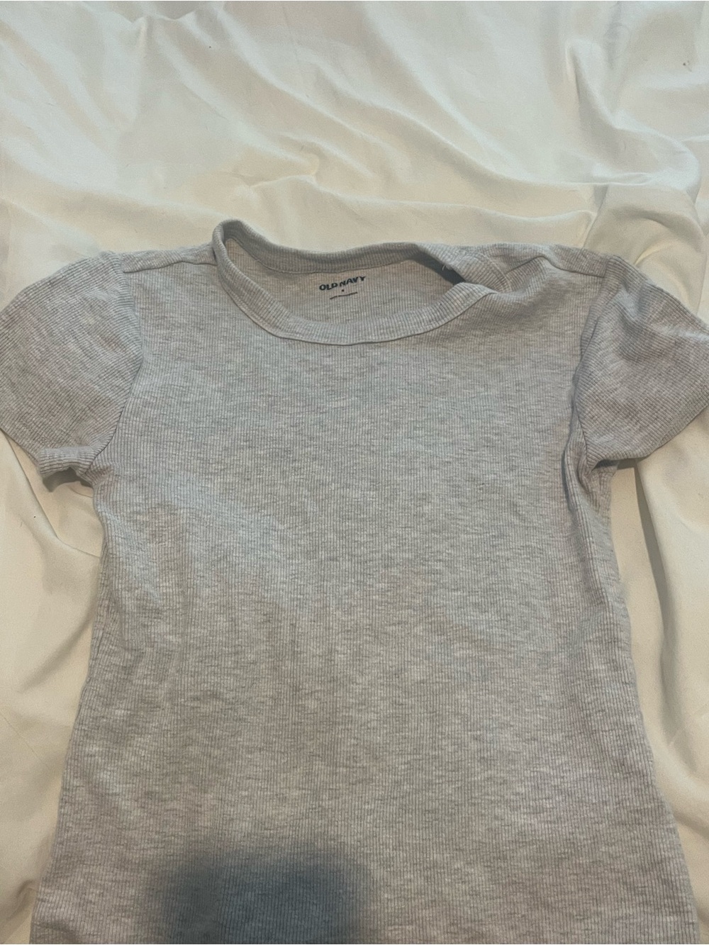 Old Navy Light Gray Ribbed Crop Top
